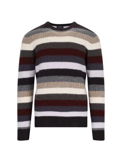 DRUMOHR STRIPED SWEATER IN MULTICOLOR WOOL RIBBED DESIGN STRIPED