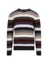 Drumohr Striped Sweater In Multicolor Wool Ribbed Design Striped In Multi
