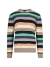 Drumohr Ribbed Striped Crewneck Sweater In Multi