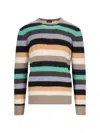 Drumohr Ribbed Striped Crewneck Sweater In Multicolor