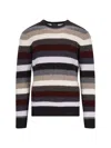 Drumohr Striped Sweater In Multicolor Wool Ribbed Design Striped In Multicolor