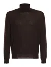Drumohr 140's Merino Superfine Wool Top In Brown