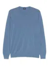 Drumohr Long Sleeve Crew-neck Sweater In Blue