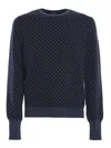 Drumohr Biscuit Pattern Cashmere Jumper In Blue