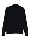 Drumohr Turtleneck Merino Wool Sweater With Long Sleeves In Black