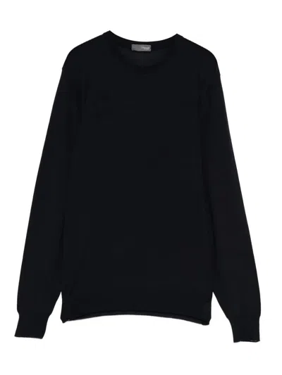 Drumohr Long Sleeve Crew-neck Sweater In Blue