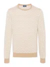 Drumohr Geometric-pattern Contrast-detail Jumper In Beige