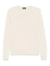 Drumohr Long Sleeves Round Neck Sweater In White