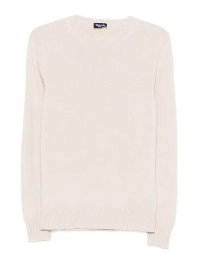 Drumohr Long Sleeve Crew-neck Sweater In Neutral