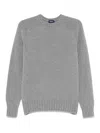 Drumohr Crew Neck Wool Sweater In Grey