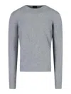 Drumohr Ribbed Crewneck Sweater Soft Texture In Grey