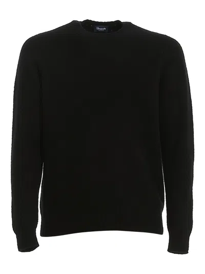 Drumohr Brushed Lambswool Sweater In Negro