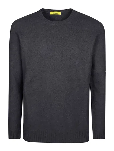 Drumohr Scratched Crew Neck Sweater In Black