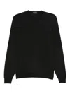 Drumohr Long Sleeve Crew-neck Sweater In Black