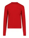 Drumohr Ribbed Crewneck Sweater With Cuffs And Hem In Red