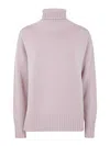 Drumohr Long Sleeves Turtle Neck Oversized Sweater In Rosado