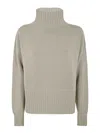 Drumohr Long Sleeves Turtle Neck Oversized Sweater In Verde