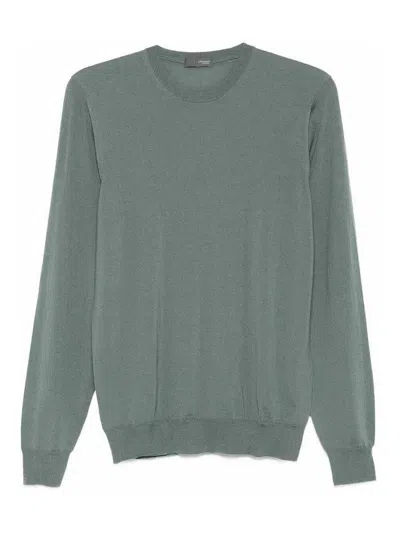 Drumohr Long Sleeve Crew-neck Sweater In Green