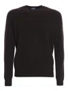 Drumohr Brushed Lambswool Sweater In Dark Brown