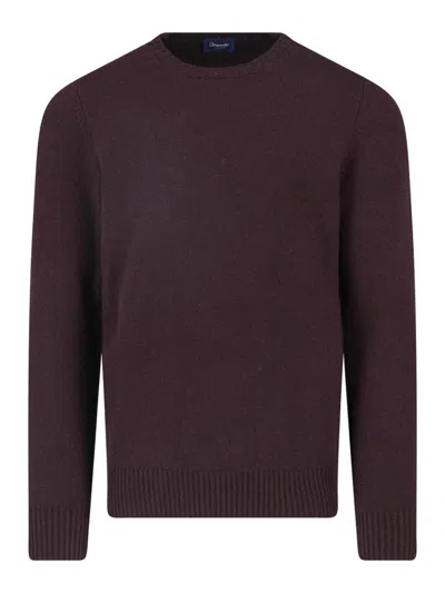 Drumohr Cashmere Crew-neck Sweater In Brown