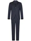 Drumohr Navy Blue Virgin Wool Pinstripe Suit In Blue