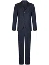 Drumohr Navy Blue Virgin Wool Pinstripe Suit In Blue