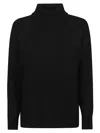 Drumohr Classic Roll Neck Sweater With Ribbed Detailing In Black