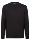 Drumohr Long-sleeved Crew Neck Pullover In Black
