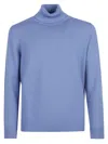 Drumohr Long Sleeve Turtle-neck Sweater In Blue