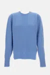 Drumohr Ribbed Merino Wool Long Sleeve Sweater In Blue