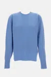 Drumohr Ribbed Merino Wool Long Sleeve Sweater In Blue