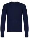 Drumohr Basic Sweater In Blue Wool Navy Tone In Blue