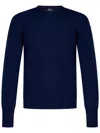 Drumohr Basic Sweater In Blue Wool Navy Tone In Blue