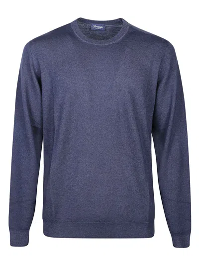 Drumohr Long Sleeve Shaved Sweater In Blue