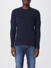 Drumohr Speckled Round-neck Sweater In Blue