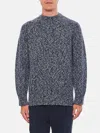 Drumohr Ribbed Crewneck Sweater Soft Texture In Blau 1