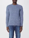 Drumohr Round Neck Border Sweater In Blue