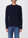 Drumohr Cable Knit Crew Neck Sweater In Blue