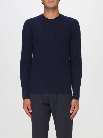 Drumohr Basic Sweater In Blue Wool Navy Tone