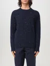 Drumohr Speckled Round-neck Sweater In Blau