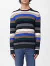 Drumohr Multicolour Textured Knit Sweater With Ribbed Detailing In Multi