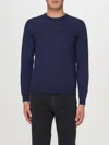 Drumohr Smooth Knit Blue Sweater With Ribbed Cuffs In Royal Blue