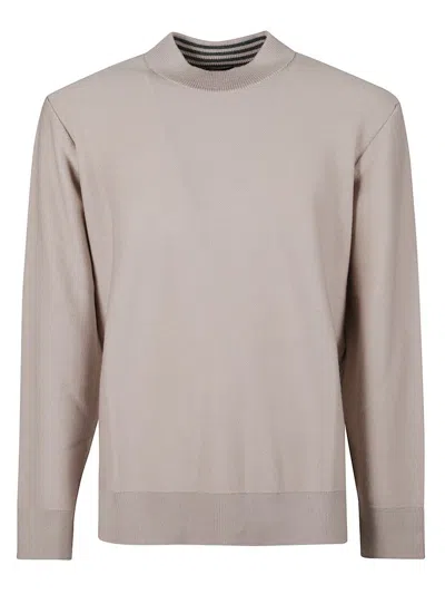 Drumohr Striped Mock-neck Knitwear In Neutral