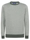 Drumohr Razor Blade Long Sleeve Sweater In Green