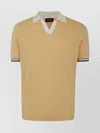 Drumohr Sweater Short Sleeve Contrast Collar In Brown