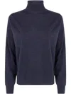 Drumohr Roll-neck Wool Sweater In Blue