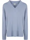 Drumohr Oversized V Neck Sweater In Blue