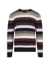 Drumohr Striped Sweater In Multicolor Wool Ribbed Design Striped