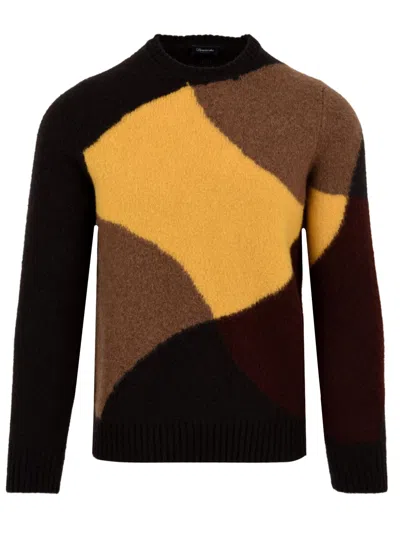 Drumohr Abstract-pattern Cotton Sweater In Brown