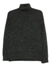Drumohr Speckled Grey Turtleneck Sweater With Ribbed Cuffs